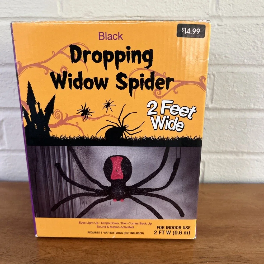 Walgreens Black Dropping Widow Spider Animatronic Prop Halloween Box 2014